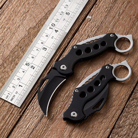 Black Folding Curved‑Blade Hobby Collectible EDC Ornament
