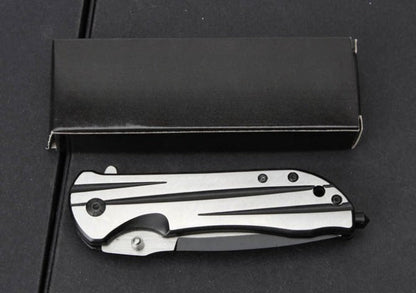 DA67 Silver CNC‑Ground All‑Steel Folding EDC Tool