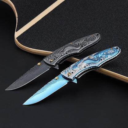 Mermaid‑Embossed Handle Folding Collectible EDC Ornament