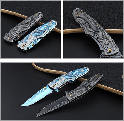 Mermaid‑Embossed Handle Folding Collectible EDC Ornament