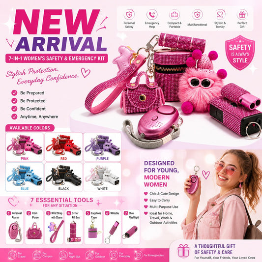 7-in-1 Women's Self-Defense Alarm Kit Personal Alarm