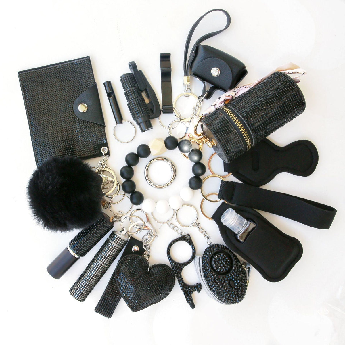 19-Piece Safety Defense Keychain Set, Self-Defense Accessories