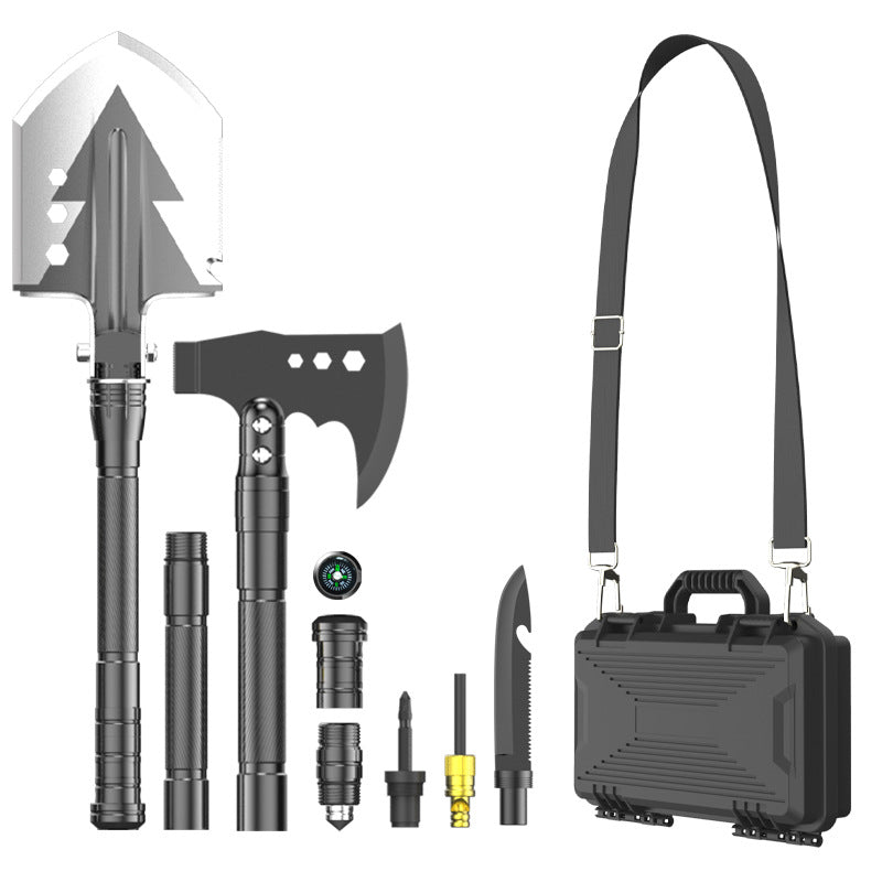 Kit multifunzione da esterno con pala e attrezzi