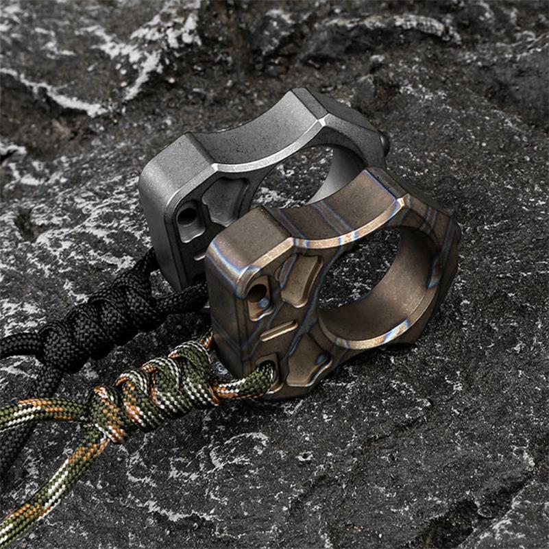 Handmade Titanium Portable Single Hole Creative EDC Outdoor Keyaccessoryr Backpack Tool