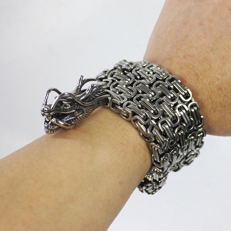 Adjustable and Removable Wrist Dragon Head Titanium Chain Decoration