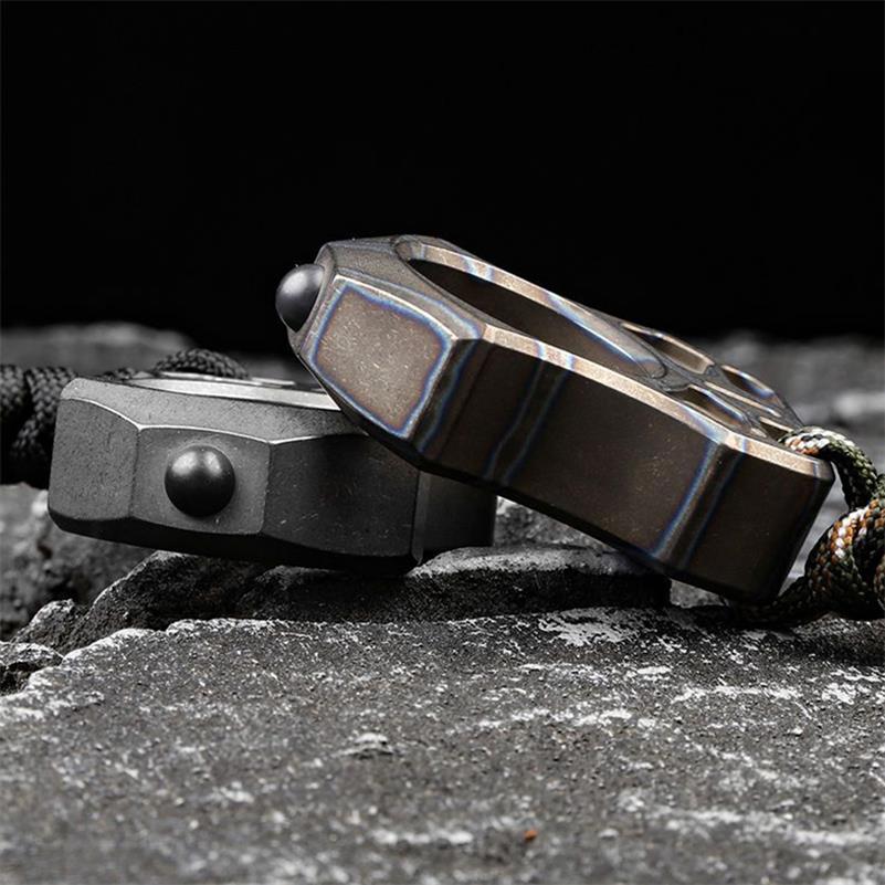 Handmade Titanium Portable Single Hole Creative EDC Outdoor Keyaccessoryr Backpack Tool