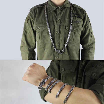Adjustable and Removable Wrist Dragon Head Titanium Chain Decoration