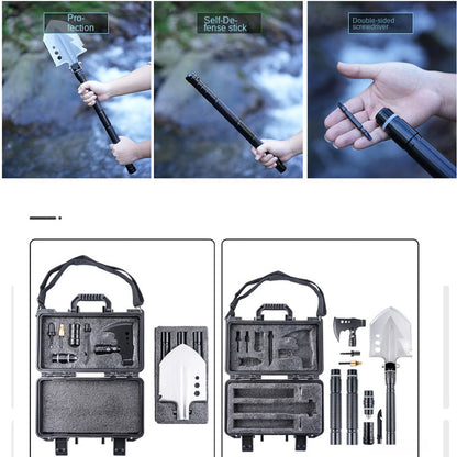 Kit multifunzione da esterno con pala e attrezzi