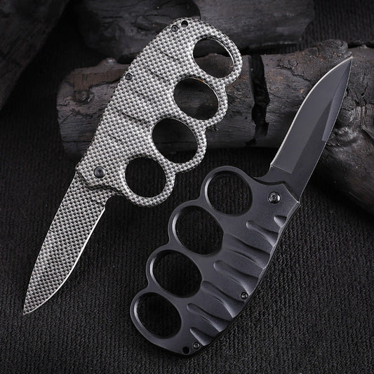 Multifunktionales Vierloch-Outdoor-Werkzeug aus schwarzbeschichtetem Titancarbon