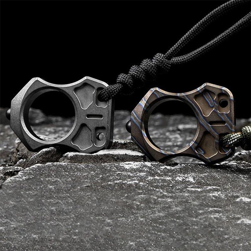 Handmade Titanium Portable Single Hole Creative EDC Outdoor Keyaccessoryr Backpack Tool