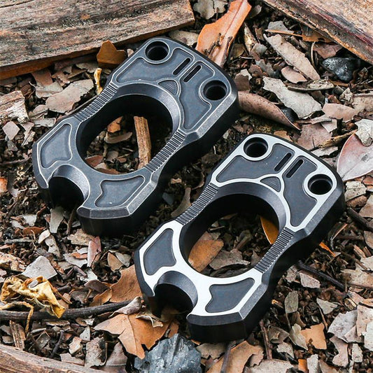 Mini Apribottiglie EDC da Esterno in Titanio TC4 Nero a Dito Singolo