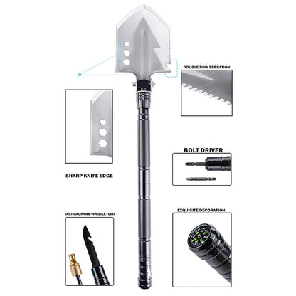 Kit multifunzione da esterno con pala e attrezzi