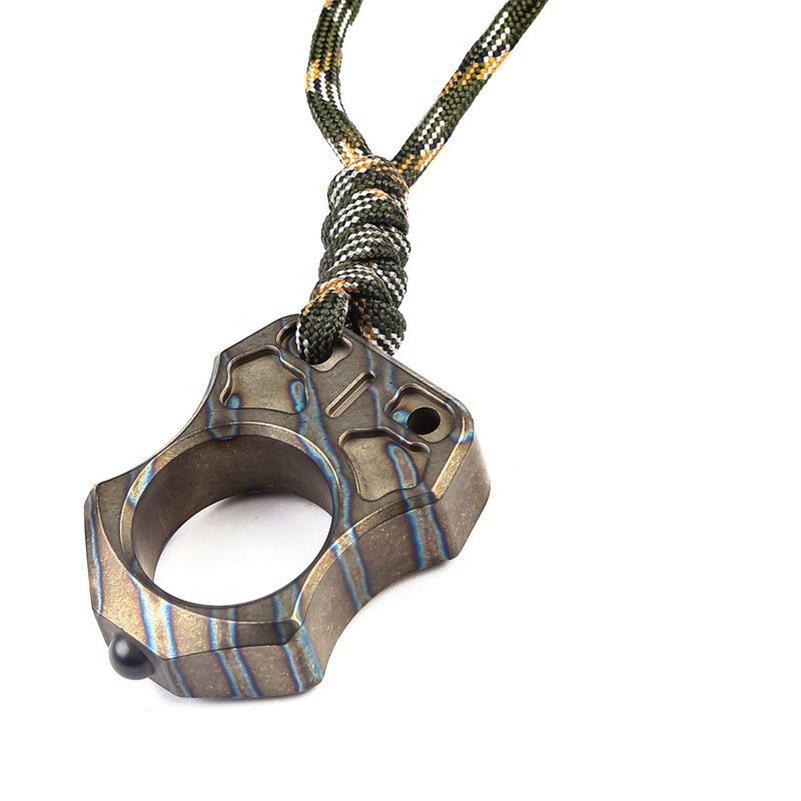 Handmade Titanium Portable Single Hole Creative EDC Outdoor Keyaccessoryr Backpack Tool