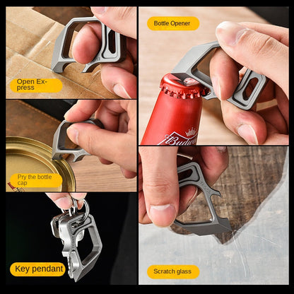 Multifunktionaler Anhänger Flaschenöffner aus Titan Outdoor-Tool