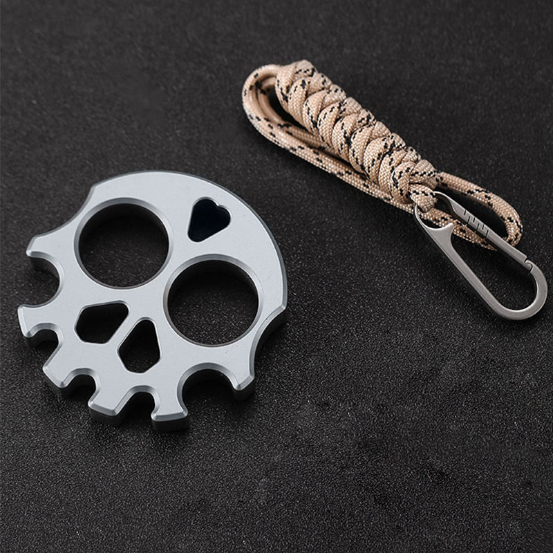 Strumento EDC multifunzionale a teschio con placcatura in titanio argento superficiale