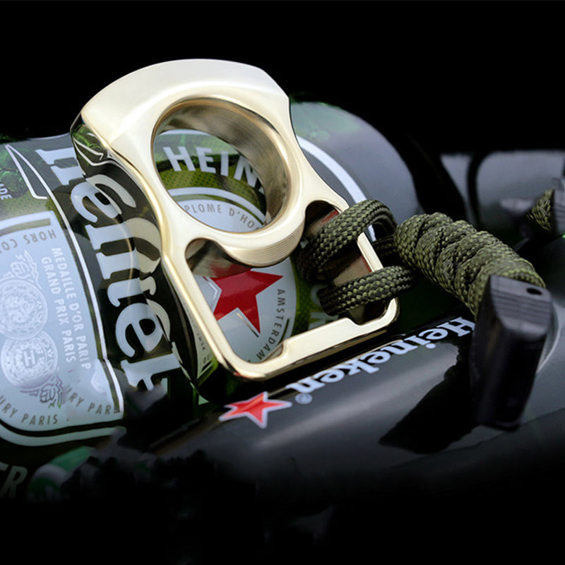 Round arc brass outdoor portable edc bottle opener
