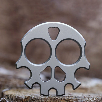 Strumento EDC multifunzionale a teschio con placcatura in titanio argento superficiale