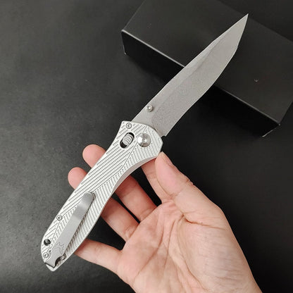 BM710 White Aluminum Alloy Handle 8cr13 Outdoor Folding Tool