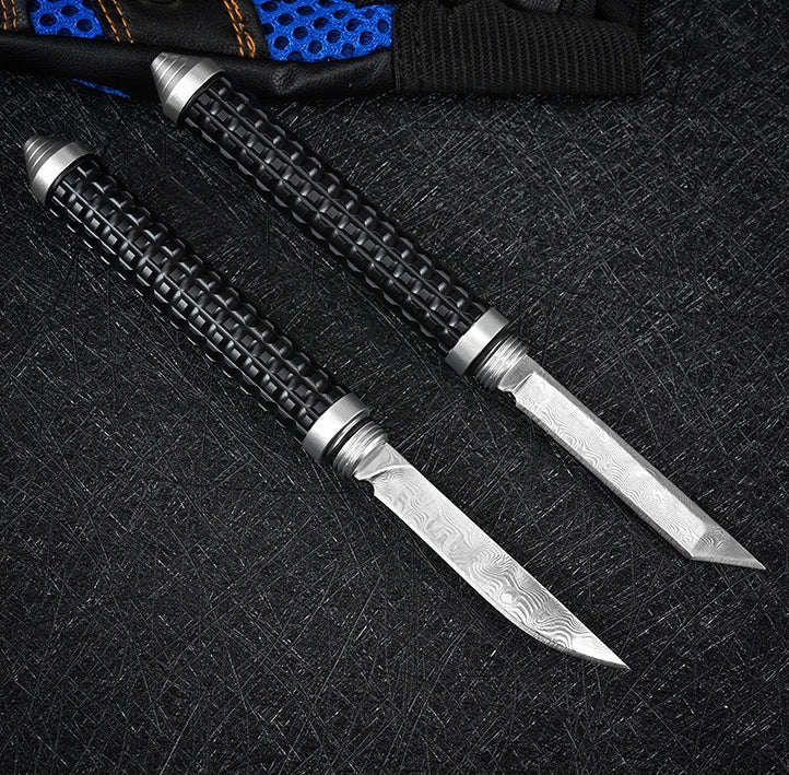 Mini Damascus‑Pattern Pen‑Style Collectible EDC Ornament