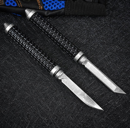 Mini Damascus‑Pattern Pen‑Style Collectible EDC Ornament