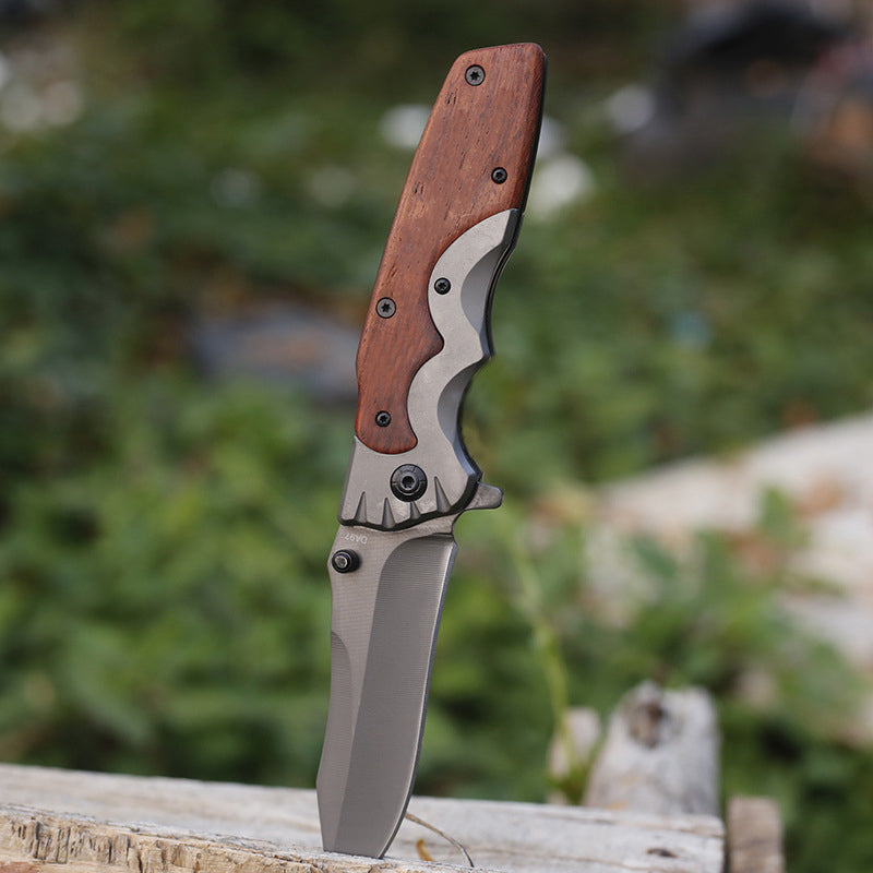 Multifunktionales Outdoor-Klappwerkzeug mit G10 Holzgriff