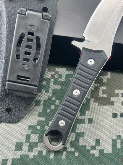 SBK D2‑Steel Stonewashed Black‑G10 Outdoor EDC Utility Tool
