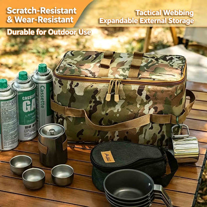 Camping Cookware Storage Bag, Outdoor Portable Picnic Gear Carry Bag