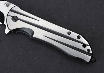 DA67 Silver CNC‑Ground All‑Steel Folding EDC Tool