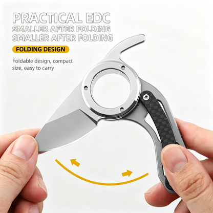 Mini Ring Folding Knife EDC Portable Multipurpose Pocket Knife G10 Handle Outdoor Carrying Gear Details
