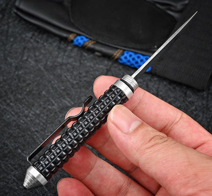 Mini Damascus‑Pattern Pen‑Style Collectible EDC Ornament