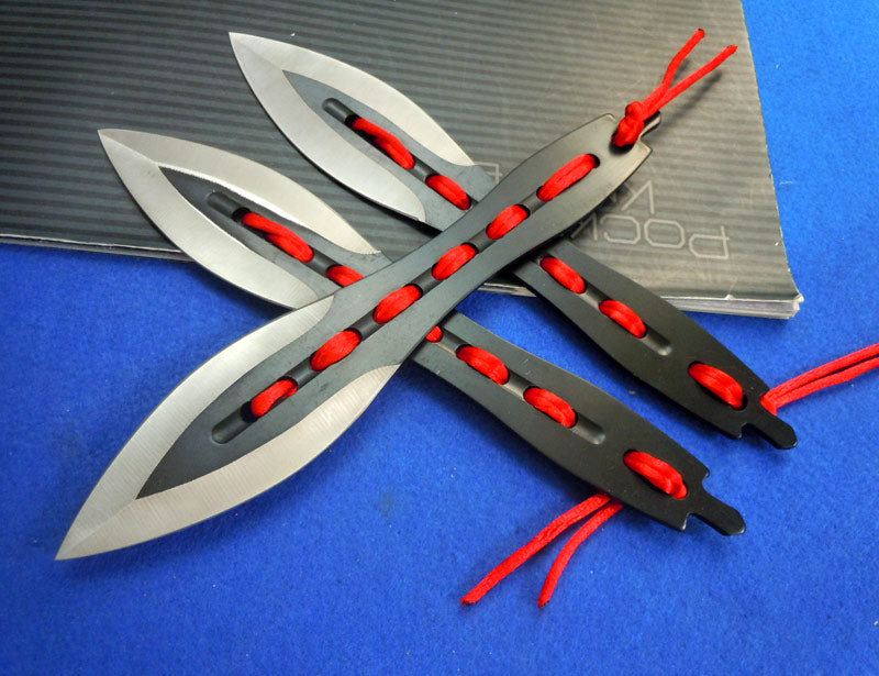 3‑Piece Red Cord Stainless‑Steel Hobby Collectible Display Set