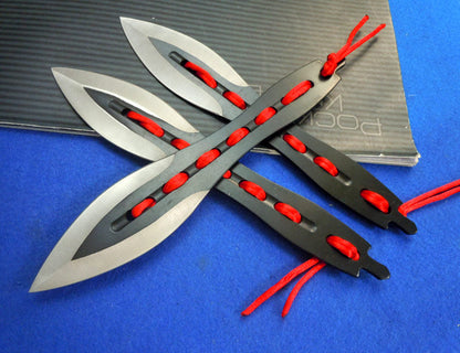 3‑Piece Red Cord Stainless‑Steel Hobby Collectible Display Set