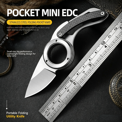 Mini Ring Folding Knife EDC Portable Multipurpose Pocket Knife G10 Handle Outdoor Carrying Gear Details 2