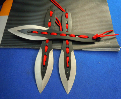 3‑Piece Red Cord Stainless‑Steel Hobby Collectible Display Set