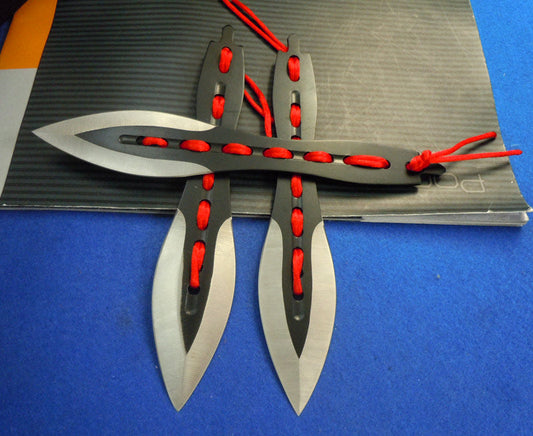 3‑Piece Red Cord Stainless‑Steel Hobby Collectible Display Set