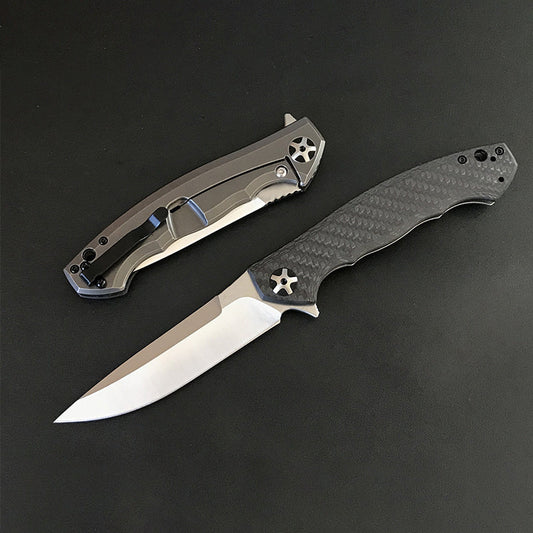 S35VN Werkzeug 0452 Klappbares Carbonfaser-Titan-Griff Taschenmesser Outdoor