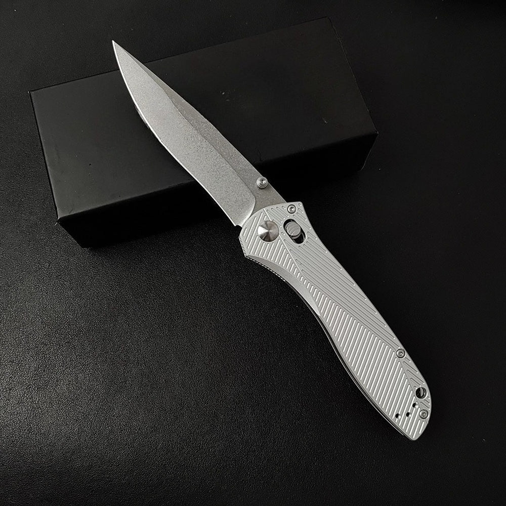 BM710 White Aluminum Alloy Handle 8cr13 Outdoor Folding Tool