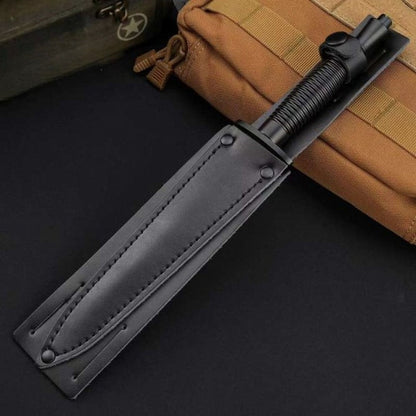 AUS‑10 All‑Steel 60HRC Leather‑Sheath Outdoor EDC Utility Tool
