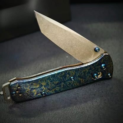 BM537BK TC4‑Titanium‑Alloy Lightning‑Pattern Outdoor Folding EDC Tool