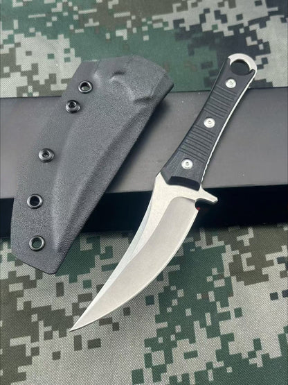 SBK D2‑Steel Stonewashed Black‑G10 Outdoor EDC Utility Tool