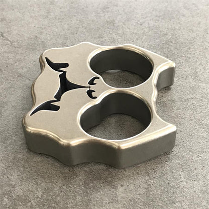 Dog Head Titanium Backpack Tool Two-hole Outdoor EDC Keychain Easy Carry