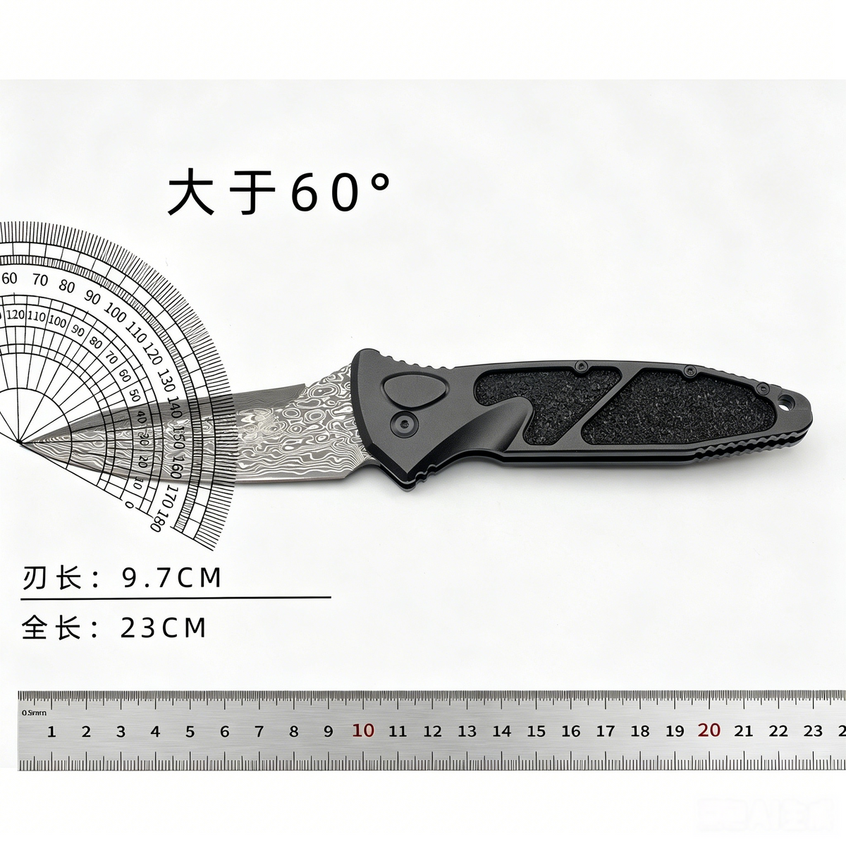 Damaststahl EDC Schlüsselanhänger-Tool | Griff aus Flugzeugaluminium | Taschenwerkzeug