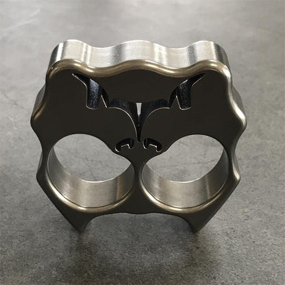 Dog Head Titanium Backpack Tool Two-hole Outdoor EDC Keychain Easy Carry