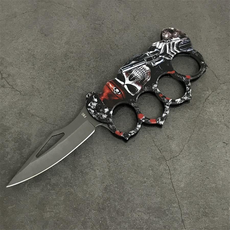 Outdoor Folding Four Hole Carbon Steel Handle Tool