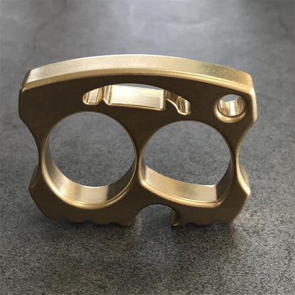 Two-hole Smiling Brass Skull Bottle Opener EDC Keychain Backpack Outdoor Tool