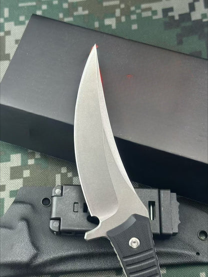 SBK D2‑Steel Stonewashed Black‑G10 Outdoor EDC Utility Tool