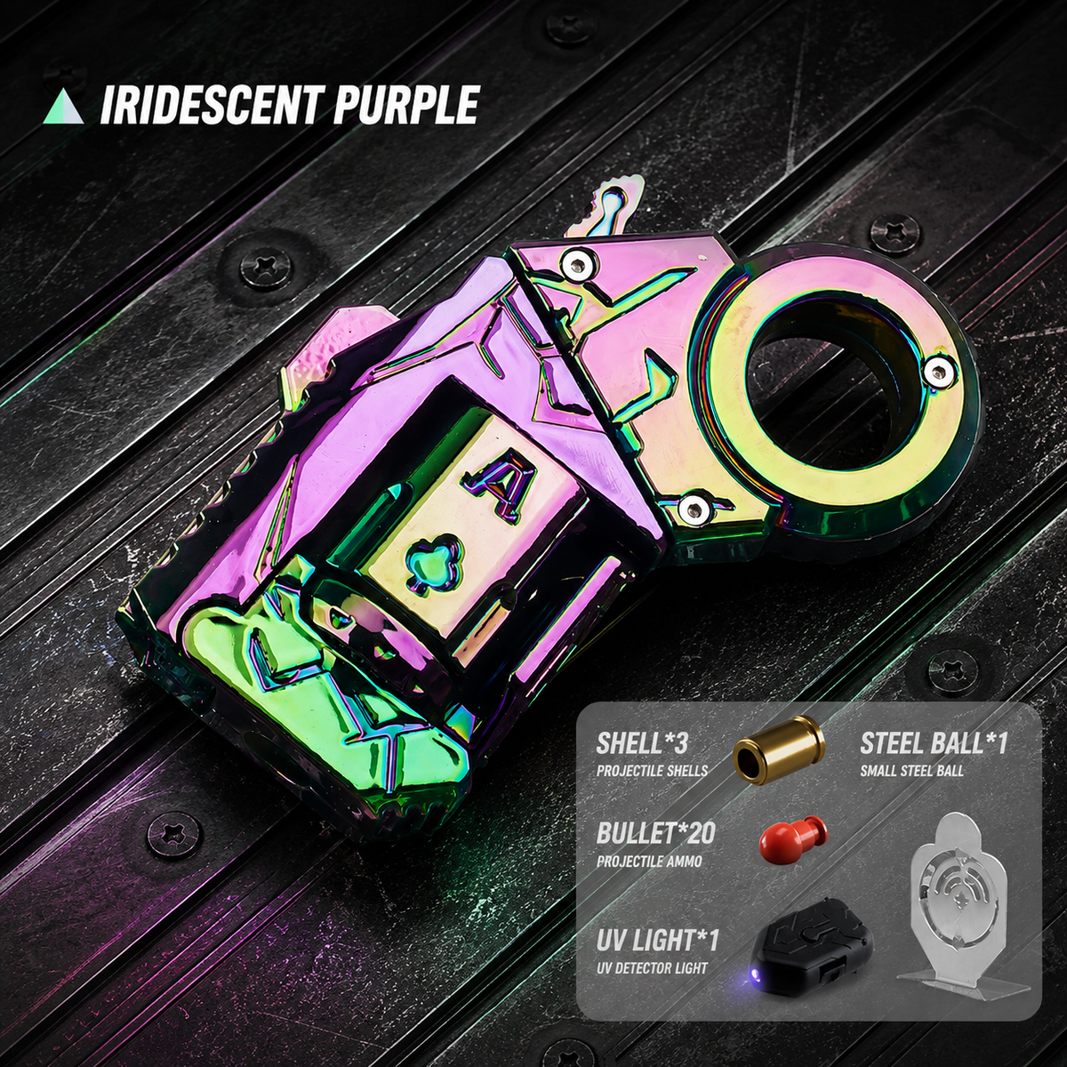 Agent Fission Fidget Launcher iridescent purple rainbow gloss dual‑mode fidget shooting toy collection 1
