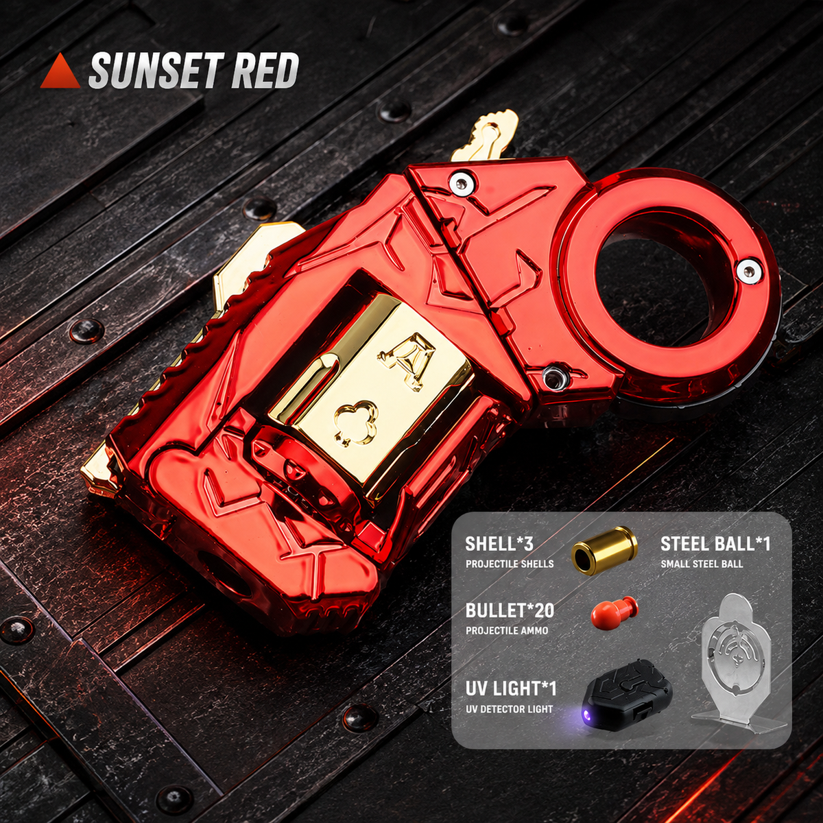 Agent Fission Fidget Launcher sunset red metal abs dual mode transform shooting EDC fidget toy