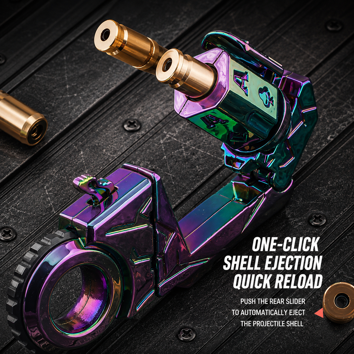 Agent Fission Fidget Launcher iridescent purple rainbow gloss dual‑mode fidget shooting toy collection 4