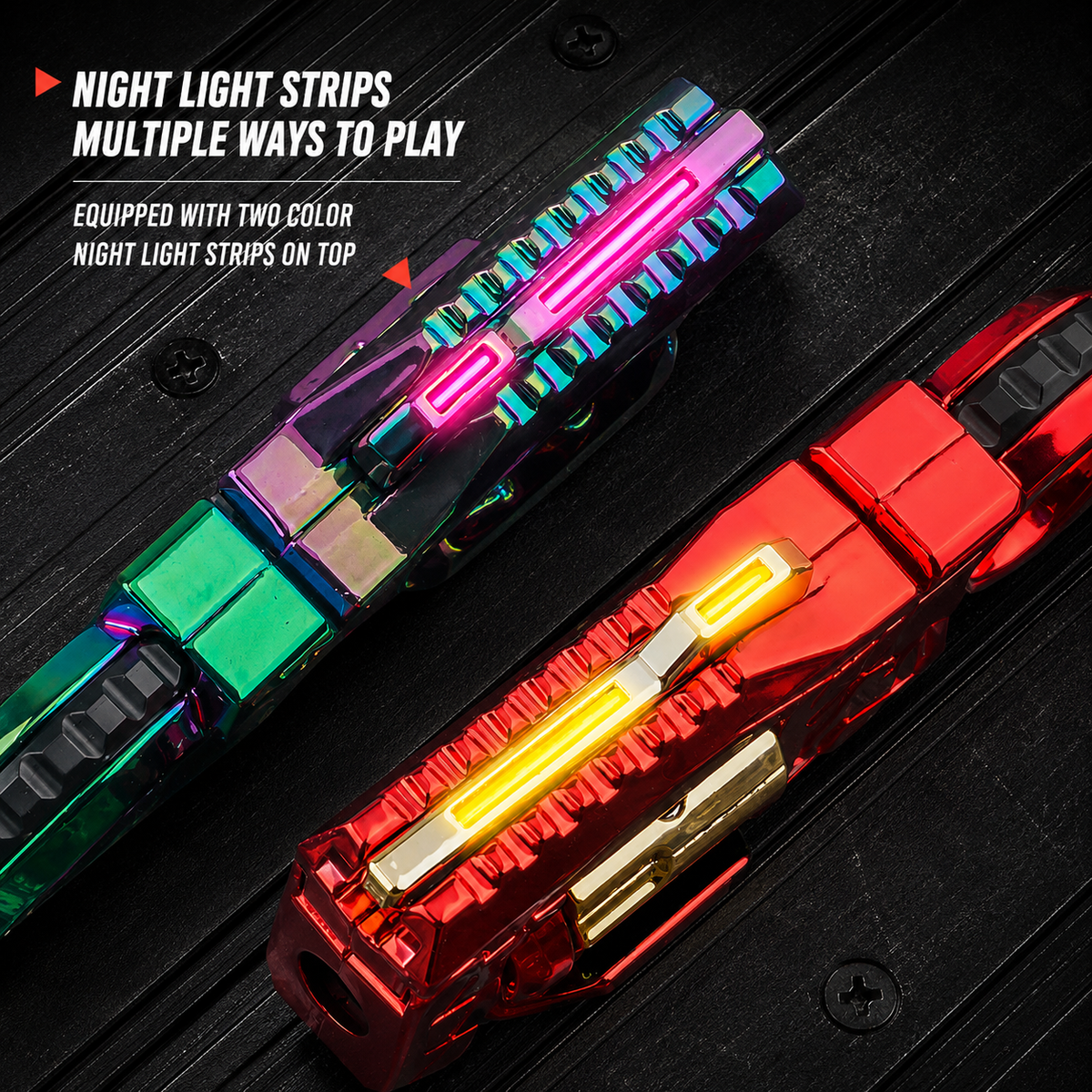 Agent Fission Fidget Launcher iridescent purple rainbow gloss dual‑mode fidget shooting toy collection 3